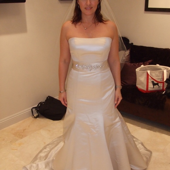Designer Wedding Dress-Classic and stunning, sz12 - Picture 2 of 7